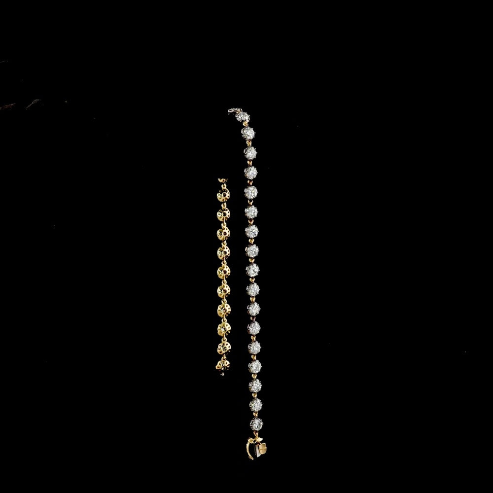 14K Yellow Gold Tennis Bracelet with 30 Prong-&-Bezel Set Round Lab Diamonds - 4.45 Carat Total Weight, E-F Color, VS Clarity - Covaloro Fine Jewelry