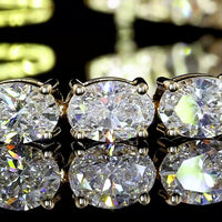 14K Yellow Gold Tennis Bracelet with 32 East-West Oval Cut Lab Diamonds - 10.00 Total Carat Weight, E-F Color VS Clarity - Covaloro Fine Jewelry