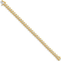 14K Yellow Gold Tennis Bracelet with 35 Round Diamonds - 5.95 Carat Total Diamond Weight by Monteluci Fine Jewelry