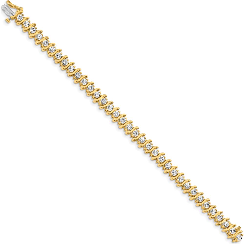 14K Yellow Gold Tennis Bracelet with 35 Round Diamonds - 5.95 Carat Total Diamond Weight by Monteluci Fine Jewelry