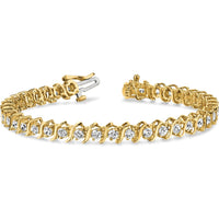 14K Yellow Gold Tennis Bracelet with 35 Round Diamonds - 5.95 Carat Total Diamond Weight by Monteluci Fine Jewelry