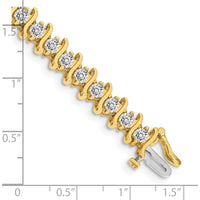14K Yellow Gold Tennis Bracelet with 35 Round Diamonds - 5.95 Carat Total Diamond Weight by Monteluci Fine Jewelry