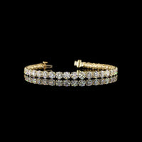 14K Yellow Gold Tennis Bracelet with 36 Prong Set Round Lab Diamonds - 11.97 Carat Total Weight, E-F VS - Covaloro Fine Jewelry