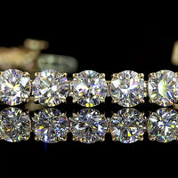 14K Yellow Gold Tennis Bracelet with 36 Prong Set Round Lab Diamonds - 11.97 Carat Total Weight, E-F VS - Covaloro Fine Jewelry