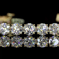 14K Yellow Gold Tennis Bracelet with 36 Prong-Set Round Lab Diamonds - 12.21 Carats Total Diamond Weight - Covaloro Fine Jewelry