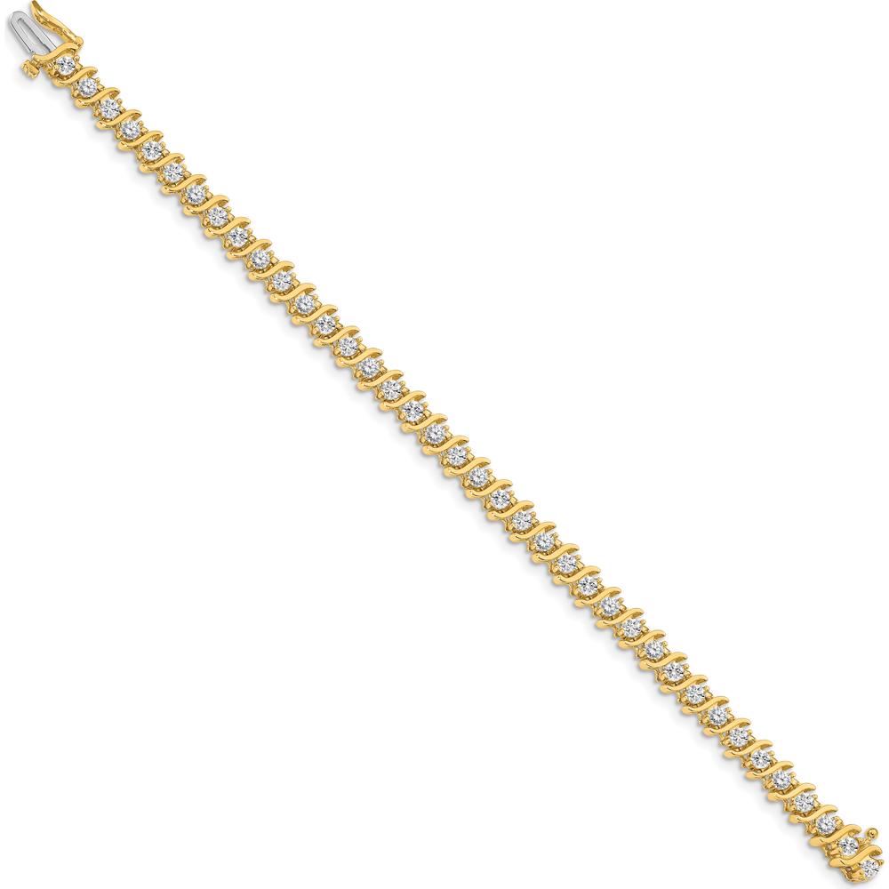 14K Yellow Gold Tennis Bracelet with 38 Round Diamonds - 3.0mm Each Diamond, 7" Length by Monteluci Fine Jewelry