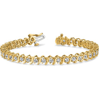 14K Yellow Gold Tennis Bracelet with 38 Round Diamonds - 3.0mm Each Diamond, 7" Length by Monteluci Fine Jewelry