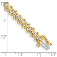 14K Yellow Gold Tennis Bracelet with 38 Round Diamonds - 3.0mm Each Diamond, 7" Length by Monteluci Fine Jewelry