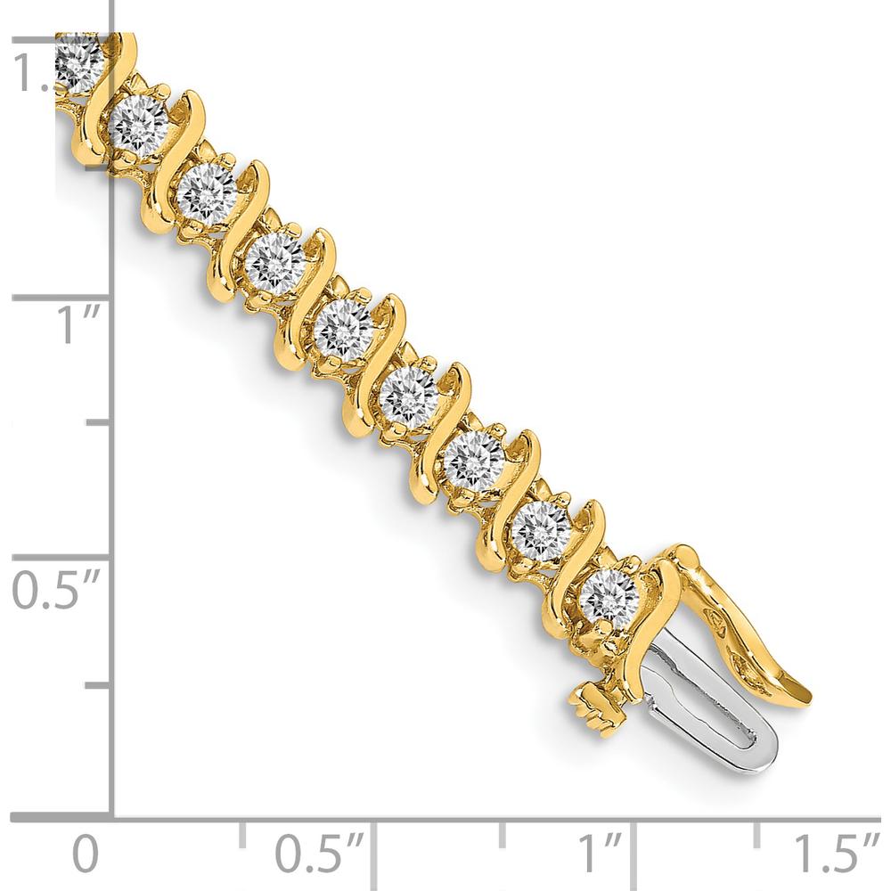 14K Yellow Gold Tennis Bracelet with 38 Round Diamonds - 3.0mm Each Diamond, 7" Length by Monteluci Fine Jewelry