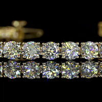 14K Yellow Gold Tennis Bracelet with 43 Prong-Set Round Lab Diamonds - 8.55 Carat Total Weight, E-F Color VS2 Clarity - Covaloro Fine Jewelry