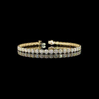 14K Yellow Gold Tennis Bracelet with 43 Prong-Set Round Lab Diamonds E-F VS1 - 10.25 Carat Total Weight - Covaloro Fine Jewelry