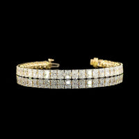 14K Yellow Gold Tennis Bracelet with 43 Radiant Cut Lab-Grown Diamonds - 15.13 Carat Total Diamond Weight - Covaloro Fine Jewelry