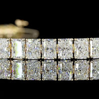14K Yellow Gold Tennis Bracelet with 43 Radiant Cut Lab-Grown Diamonds - 15.13 Carat Total Diamond Weight - Covaloro Fine Jewelry