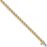14K Yellow Gold Tennis Bracelet with 44 Round Diamonds - 2.25mm Each, 7" Length by Monteluci Fine Jewelry