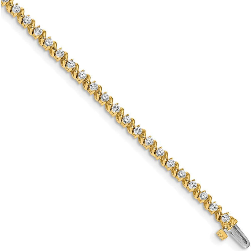 14K Yellow Gold Tennis Bracelet with 44 Round Diamonds - 2.25mm Each, 7" Length by Monteluci Fine Jewelry