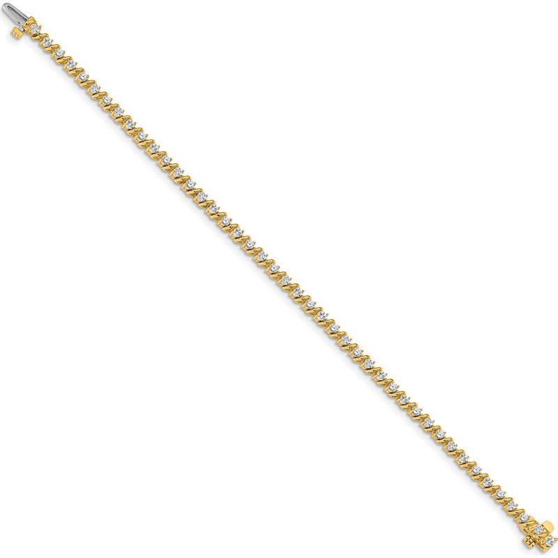 14K Yellow Gold Tennis Bracelet with 44 Round Diamonds - 2.25mm Each, 7" Length by Monteluci Fine Jewelry