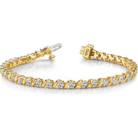 14K Yellow Gold Tennis Bracelet with 44 Round Diamonds - 2.25mm Each, 7" Length by Monteluci Fine Jewelry