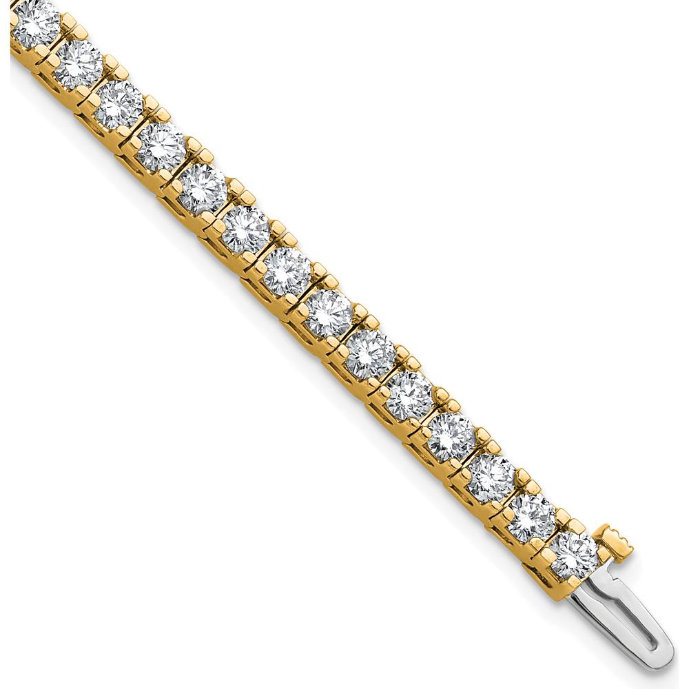 14K Yellow Gold Tennis Bracelet with 46 Round Diamonds - 6.44 Carat Total Diamond Weight by Monteluci Fine Jewelry
