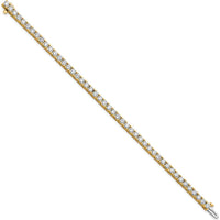 14K Yellow Gold Tennis Bracelet with 46 Round Diamonds - 6.44 Carat Total Diamond Weight by Monteluci Fine Jewelry