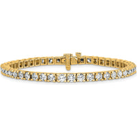 14K Yellow Gold Tennis Bracelet with 46 Round Diamonds - 6.44 Carat Total Diamond Weight by Monteluci Fine Jewelry