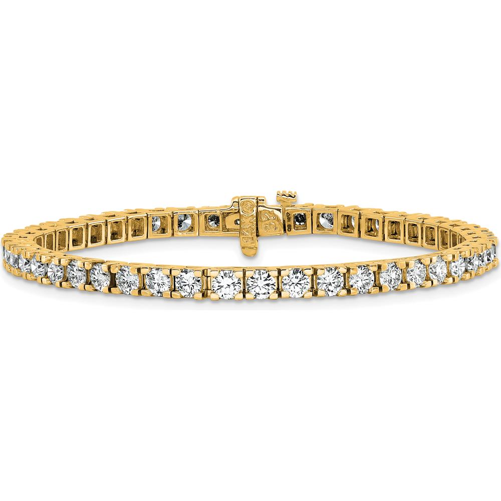 14K Yellow Gold Tennis Bracelet with 46 Round Diamonds - 6.44 Carat Total Diamond Weight by Monteluci Fine Jewelry