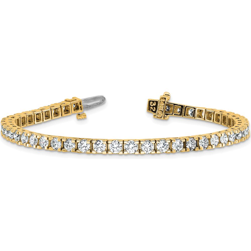 14K Yellow Gold Tennis Bracelet with 46 Round Diamonds - 6.44 Carat Total Diamond Weight by Monteluci Fine Jewelry