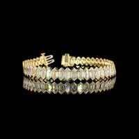 14K Yellow Gold Tennis Bracelet with 46 Step Marquise Cut Lab Diamonds - 24.56 Carat Total Diamond Weight - Covaloro Fine Jewelry