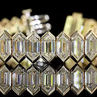 14K Yellow Gold Tennis Bracelet with 46 Step Marquise Cut Lab Diamonds - 24.56 Carat Total Diamond Weight - Covaloro Fine Jewelry