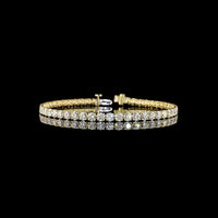 14K Yellow Gold Tennis Bracelet with 48 Round Brilliant Cut Lab Diamonds - 8.32 Carat Total Weight, E-F Color, VS1 Clarity - Covaloro Fine Jewelry