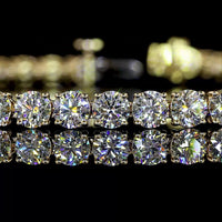 14K Yellow Gold Tennis Bracelet with 48 Round Brilliant Cut Lab Diamonds - 8.32 Carat Total Weight, E-F Color, VS1 Clarity - Covaloro Fine Jewelry