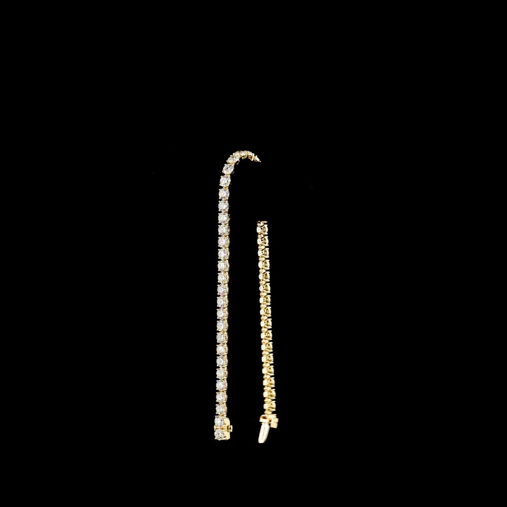 14K Yellow Gold Tennis Bracelet with 48 Round Brilliant Cut Lab Diamonds - 8.32 Carat Total Weight, E-F Color, VS1 Clarity - Covaloro Fine Jewelry