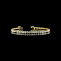 14K Yellow Gold Tennis Bracelet with 54 Prong-Set Round Lab Diamonds - 5.36 Total Carat Weight, E-F Color VS2 Clarity - Covaloro Fine Jewelry