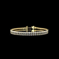 14K Yellow Gold Tennis Bracelet with 55 Brilliant Cut Lab Diamonds - 4.81 Carat Total Weight, E-F Color VS2 Clarity - Covaloro Fine Jewelry