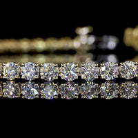 14K Yellow Gold Tennis Bracelet with 55 Brilliant Cut Lab Diamonds - 4.81 Carat Total Weight, E-F Color VS2 Clarity - Covaloro Fine Jewelry