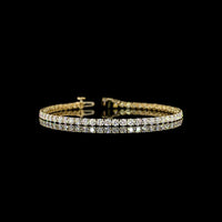 14K Yellow Gold Tennis Bracelet with 55 Round Brilliant Cut Lab Diamonds - 6.24 Carats Total Diamond Weight - Covaloro Fine Jewelry