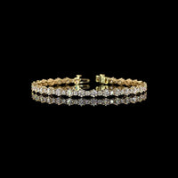 14K Yellow Gold Tennis Bracelet with 58 Round Brilliant Cut Lab Diamonds - 5.80 Carat Total Diamond Weight, E-F VS Clarity - Covaloro Fine Jewelry