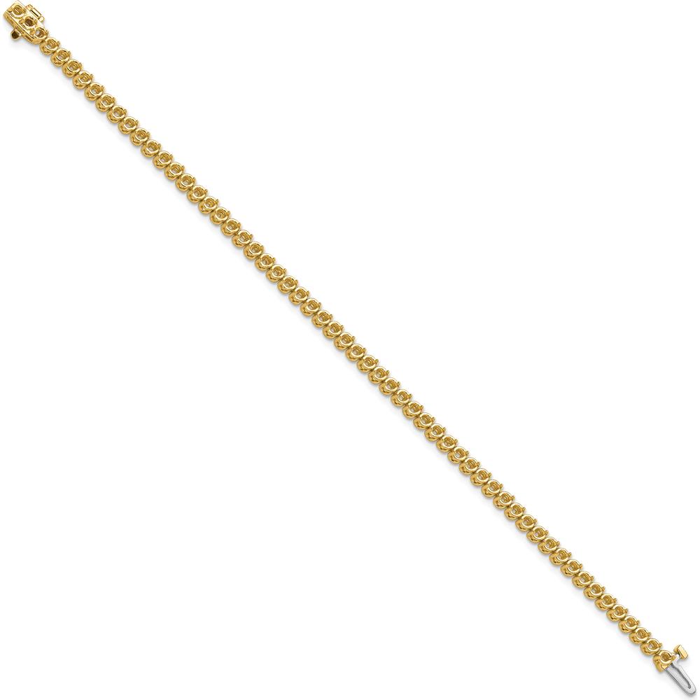 14K Yellow Gold Tennis Bracelet with 58 Round Prong Set Diamonds - 2.3mm Each, 7" Length by Monteluci Fine Jewelry