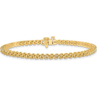 14K Yellow Gold Tennis Bracelet with 58 Round Prong Set Diamonds - 2.3mm Each, 7" Length by Monteluci Fine Jewelry