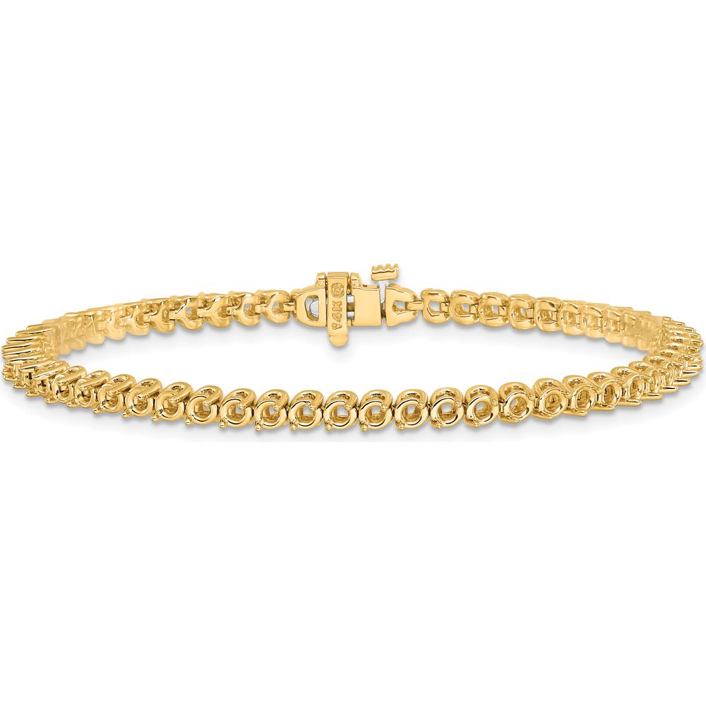 14K Yellow Gold Tennis Bracelet with 58 Round Prong Set Diamonds - 2.3mm Each, 7" Length by Monteluci Fine Jewelry