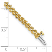 14K Yellow Gold Tennis Bracelet with 58 Round Prong Set Diamonds - 2.3mm Each, 7" Length by Monteluci Fine Jewelry