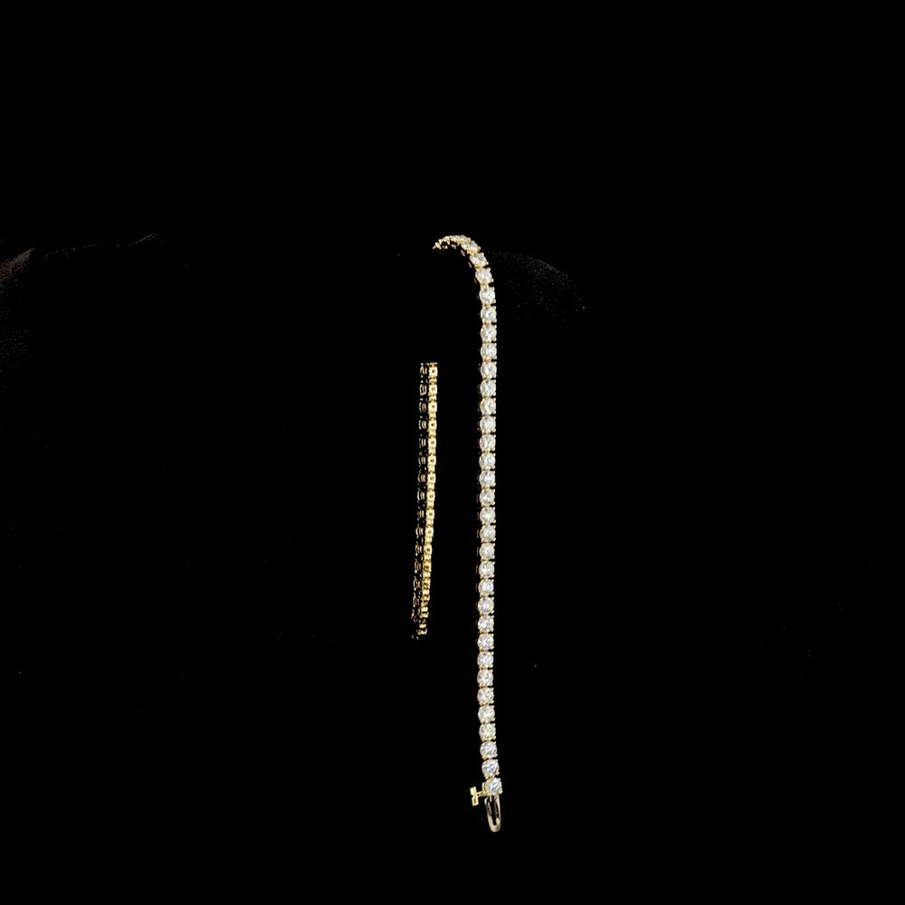 14K Yellow Gold Tennis Bracelet with 59 Round Brilliant Lab Grown Diamonds - 5.17 Carat Total Weight, E-F Color, VS Clarity, Prong Set - Covaloro Fine Jewelry