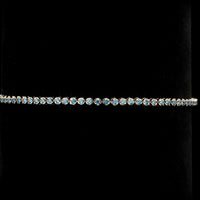14K Yellow Gold Tennis Bracelet with 60 Round Cut Fancy Vivid Blue Lab Diamonds - 0.93 Carat Total Weight - Covaloro Fine Jewelry