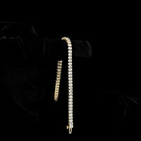 14K Yellow Gold Tennis Bracelet with 61 Prong Set Oval Cut Lab Diamonds - 5.87 Carat Total Weight - Covaloro Fine Jewelry