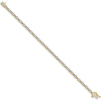 14K Yellow Gold Tennis Bracelet with 66 Round-Cut Diamonds in Illusion Setting - 0.50 Carats Total Diamond Weight by Monteluci Fine Jewelry
