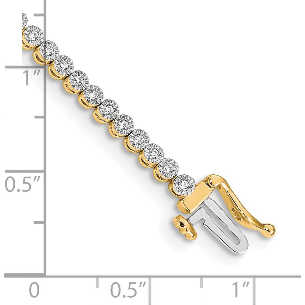 14K Yellow Gold Tennis Bracelet with 66 Round-Cut Diamonds in Illusion Setting - 0.50 Carats Total Diamond Weight by Monteluci Fine Jewelry