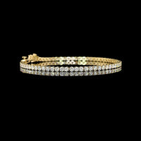 14K Yellow Gold Tennis Bracelet with 67 Round Brilliant Cut Lab Diamonds - 3.89 Carat Total Weight, E-F Color VS Clarity - Covaloro Fine Jewelry