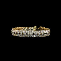 14K Yellow Gold Tennis Bracelet with 68 North-South Pear Shaped Lab Diamonds - 8.40 Carats Total Diamond Weight, E-F Color VS Clarity - Covaloro Fine Jewelry
