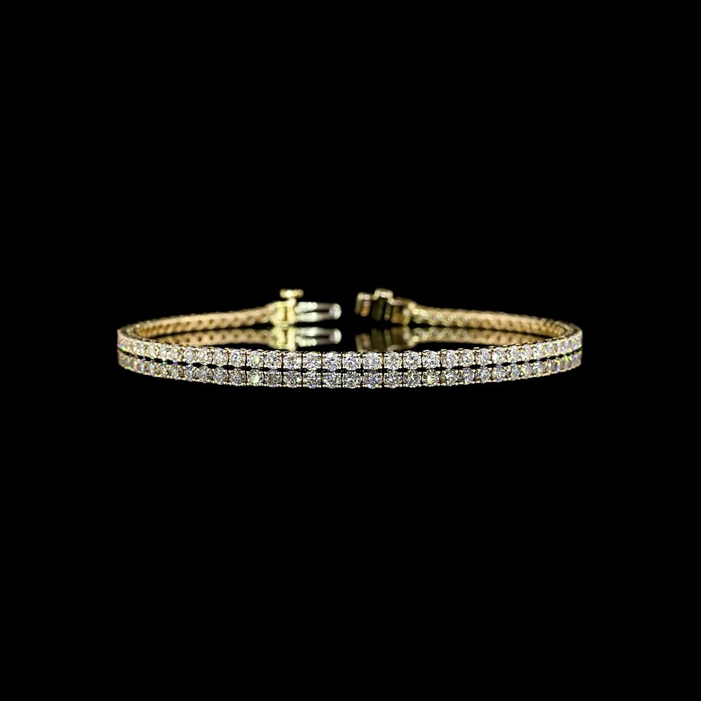 14K Yellow Gold Tennis Bracelet with 78 Prong-Set Round Lab Diamonds - 2.97 Carat Total Weight, E-F Color VS Clarity - Covaloro Fine Jewelry