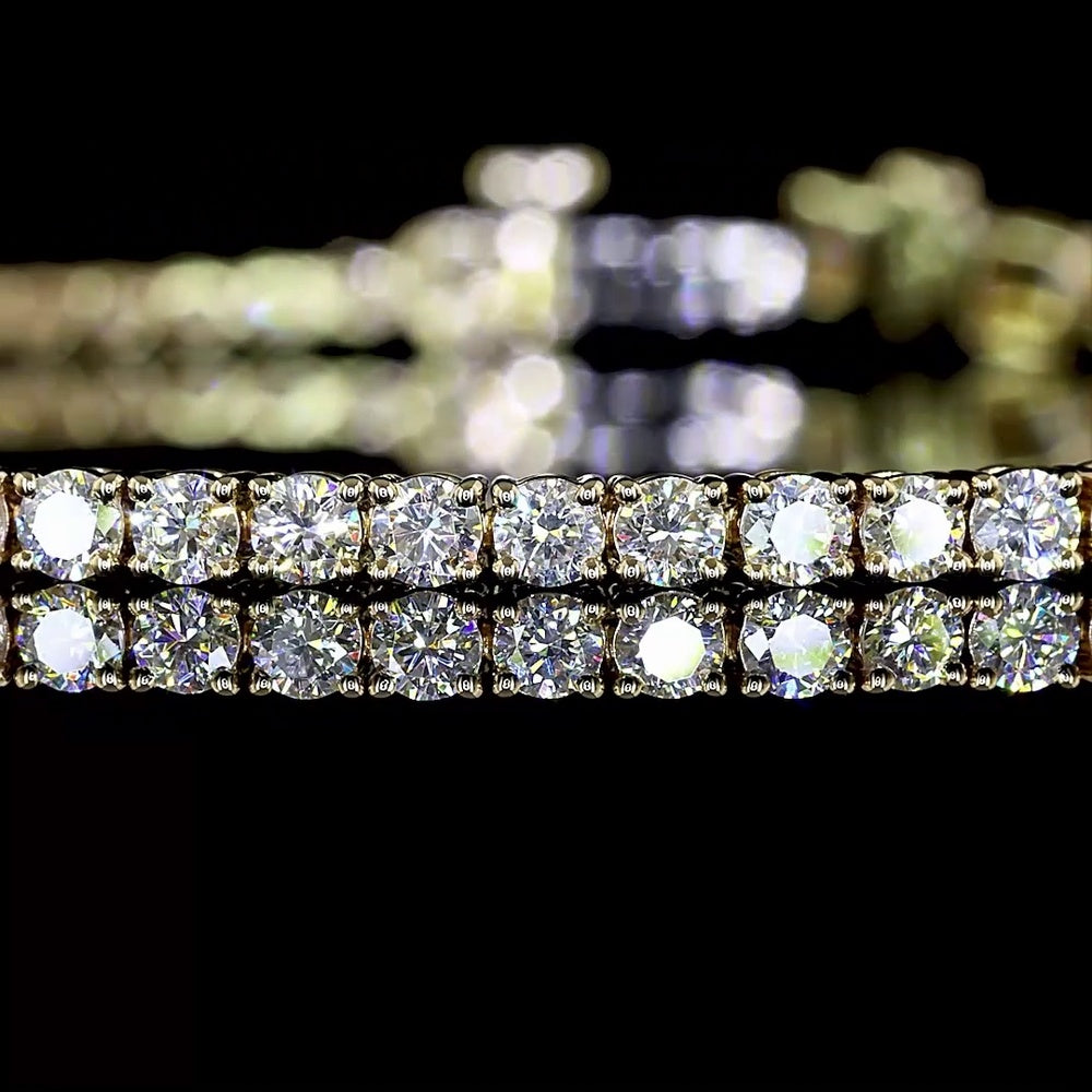 14K Yellow Gold Tennis Bracelet with 78 Prong-Set Round Lab Diamonds - 2.97 Carat Total Weight, E-F Color VS Clarity - Covaloro Fine Jewelry