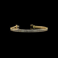 14K Yellow Gold Tennis Bracelet with 83 Bezel-Prong Set Round Lab Diamonds - 1.14 Carats Total Diamond Weight - Covaloro Fine Jewelry